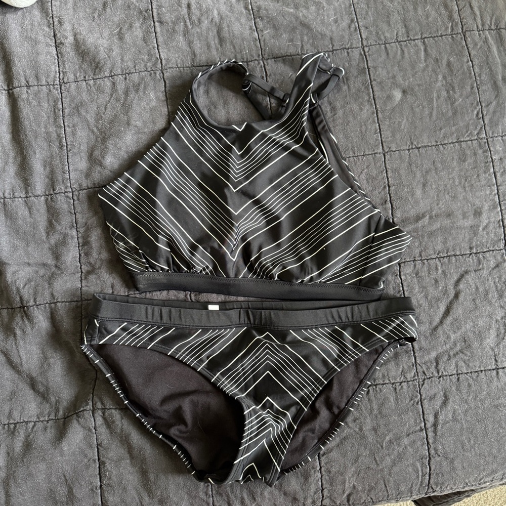 Athleta Monochrome Striped Swimsuit - Picture 2 of 5